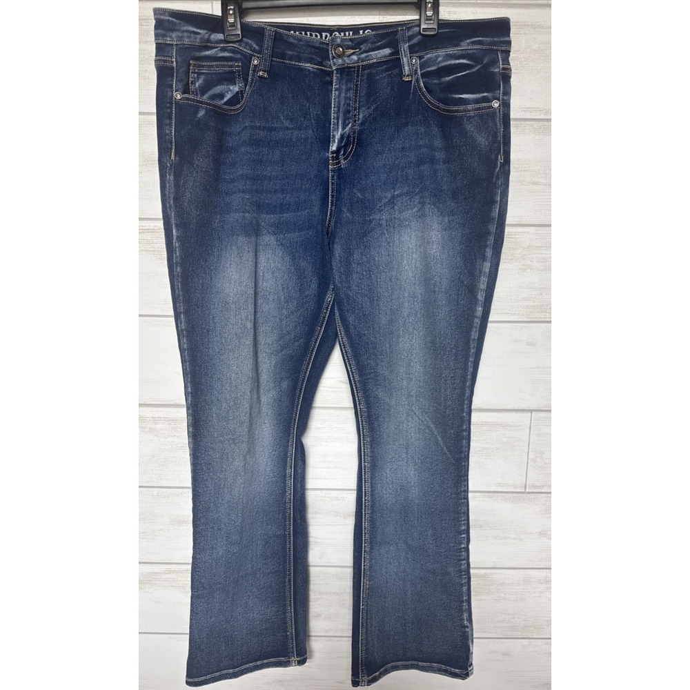 Hydraulic Nolita Womens 18 Jeans Mid Rise Curvy Slim Boot Western Denim blue - Picture 2 of 7